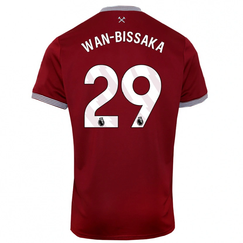 Danxen Dětské Aaron Wan-Bissaka #29 Burgundská Bílá Domů Hráčské Dresy 2025/26 Dres