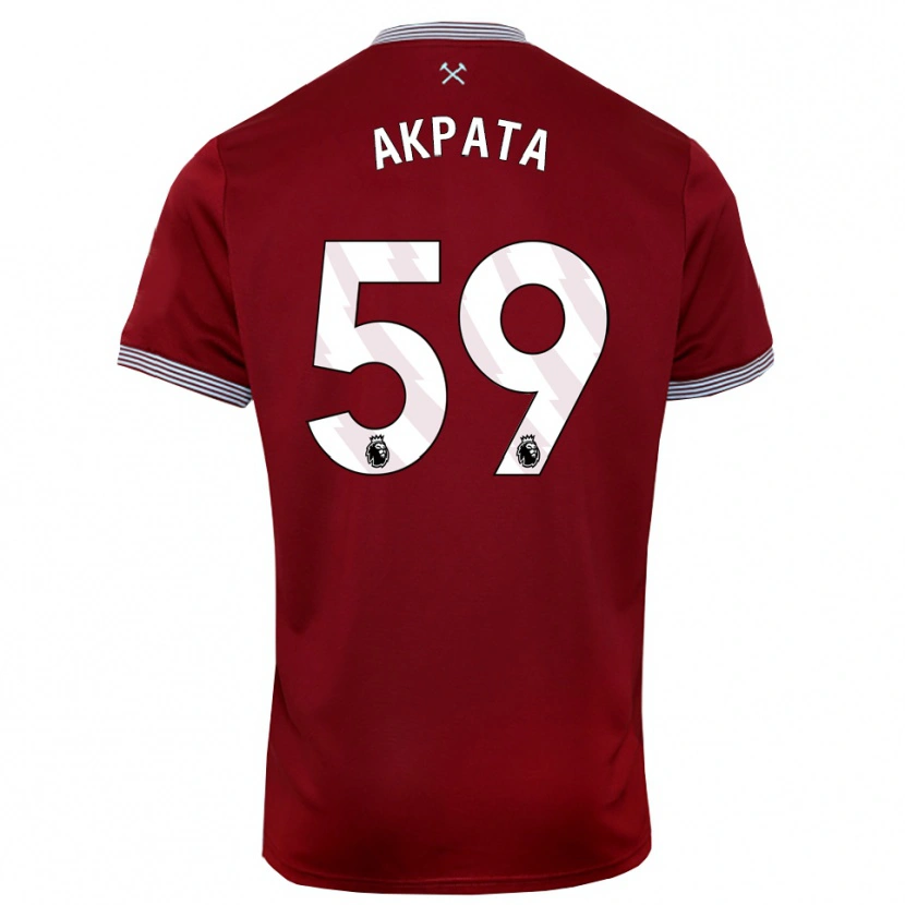 Danxen Dětské Tyron Akpata #59 Burgundská Bílá Domů Hráčské Dresy 2025/26 Dres