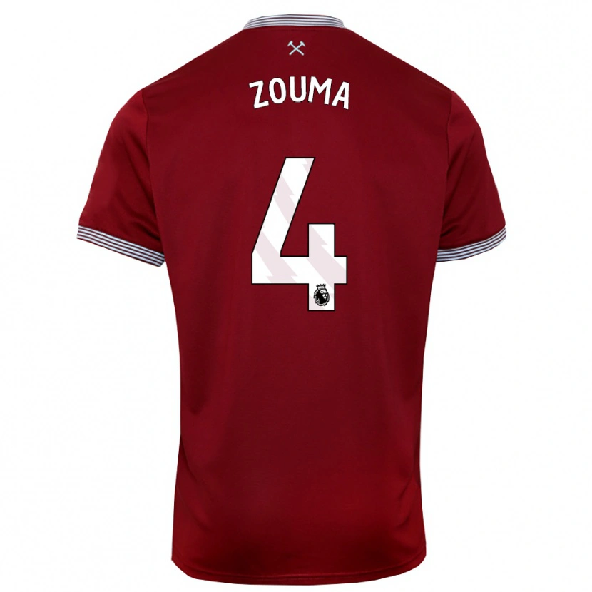 Danxen Dětské Kurt Zouma #4 Burgundská Bílá Domů Hráčské Dresy 2025/26 Dres