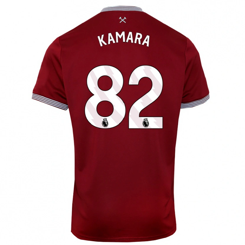 Danxen Dětské Aaron Kamara #82 Burgundská Bílá Domů Hráčské Dresy 2025/26 Dres
