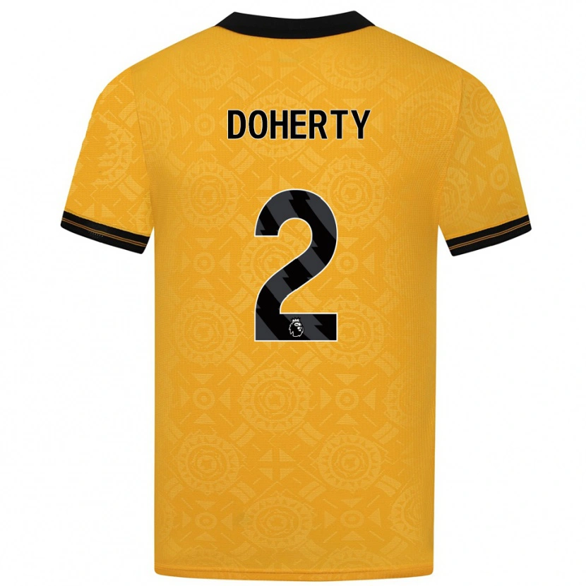 Danxen Dětské Matt Doherty #2 Žlutá Černá Domů Hráčské Dresy 2025/26 Dres