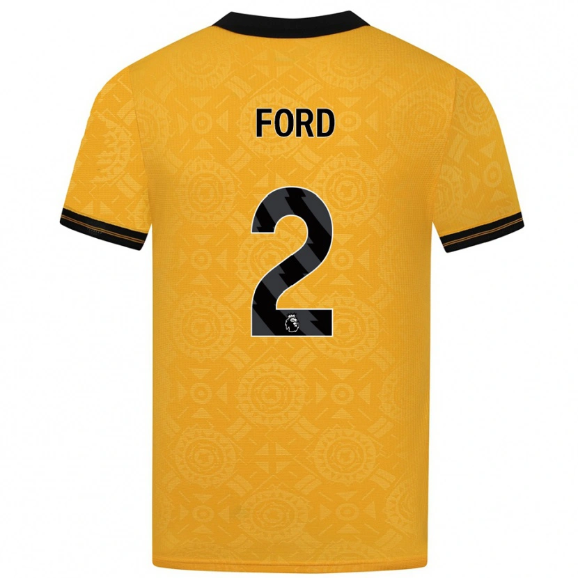 Danxen Dětské Hayden Ford #2 Žlutá Černá Domů Hráčské Dresy 2025/26 Dres