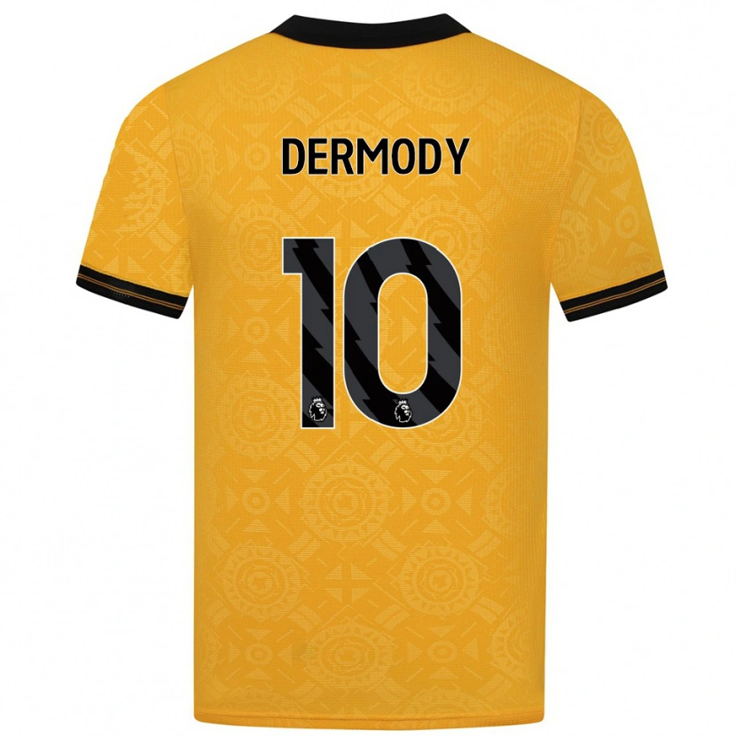 Danxen Dětské Helen Dermody #10 Žlutá Černá Domů Hráčské Dresy 2025/26 Dres