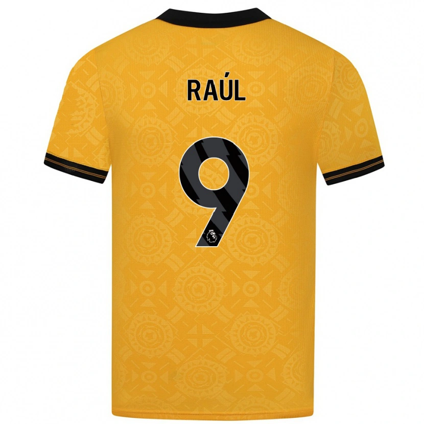 Danxen Dětské Raul Jimenez #9 Žlutá Černá Domů Hráčské Dresy 2025/26 Dres