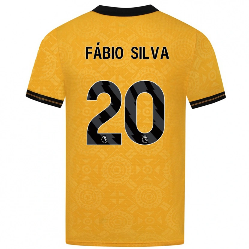 Danxen Dětské Fábio Silva #20 Žlutá Černá Domů Hráčské Dresy 2025/26 Dres