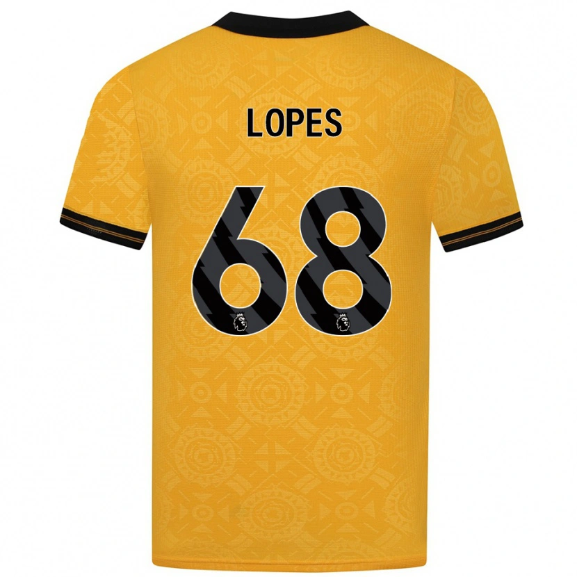 Danxen Dětské Leo Lopes #68 Žlutá Černá Domů Hráčské Dresy 2025/26 Dres