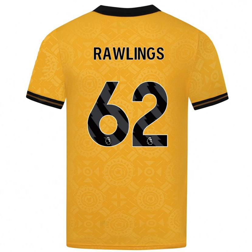 Danxen Dětské Luke Rawlings #62 Žlutá Černá Domů Hráčské Dresy 2025/26 Dres