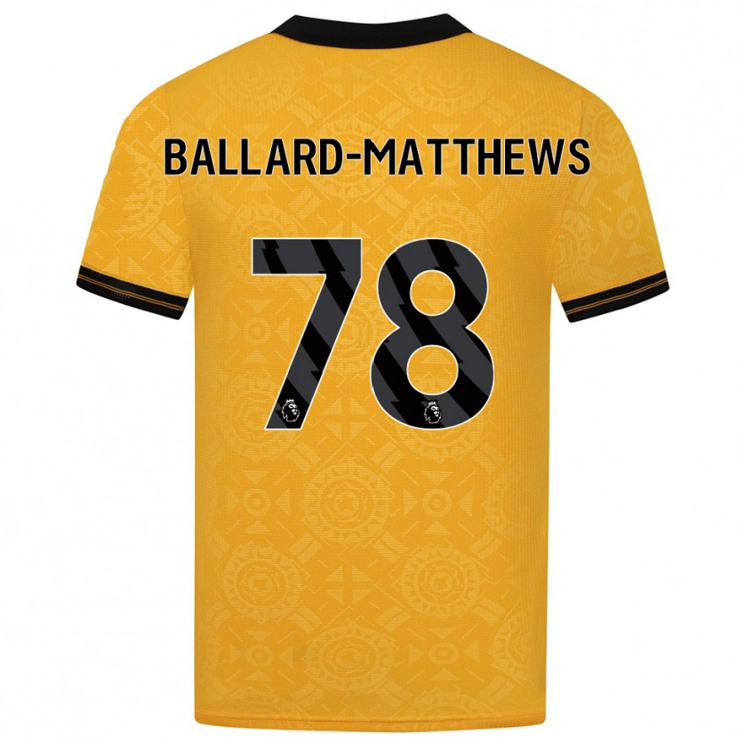 Danxen Dětské Emilio Ballard-Matthews #78 Žlutá Černá Domů Hráčské Dresy 2025/26 Dres