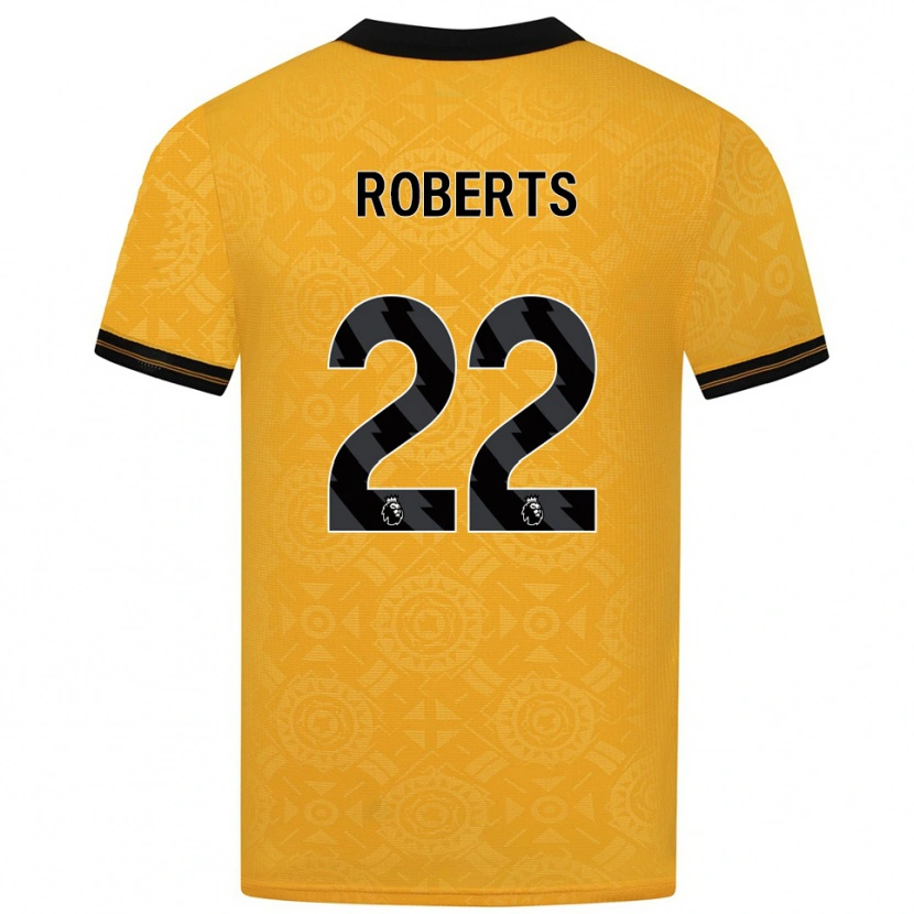 Danxen Dětské Beth Roberts #22 Žlutá Černá Domů Hráčské Dresy 2025/26 Dres