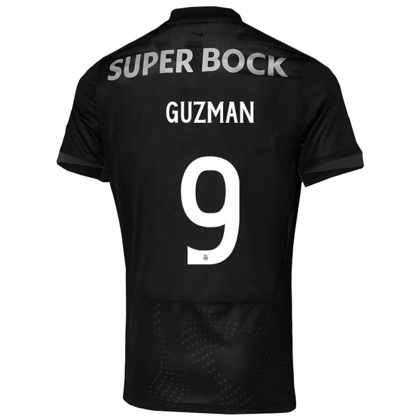 Danxen Dětské Víctor Guzmán #9 Černá Bílá Daleko Hráčské Dresy 2025/26 Dres