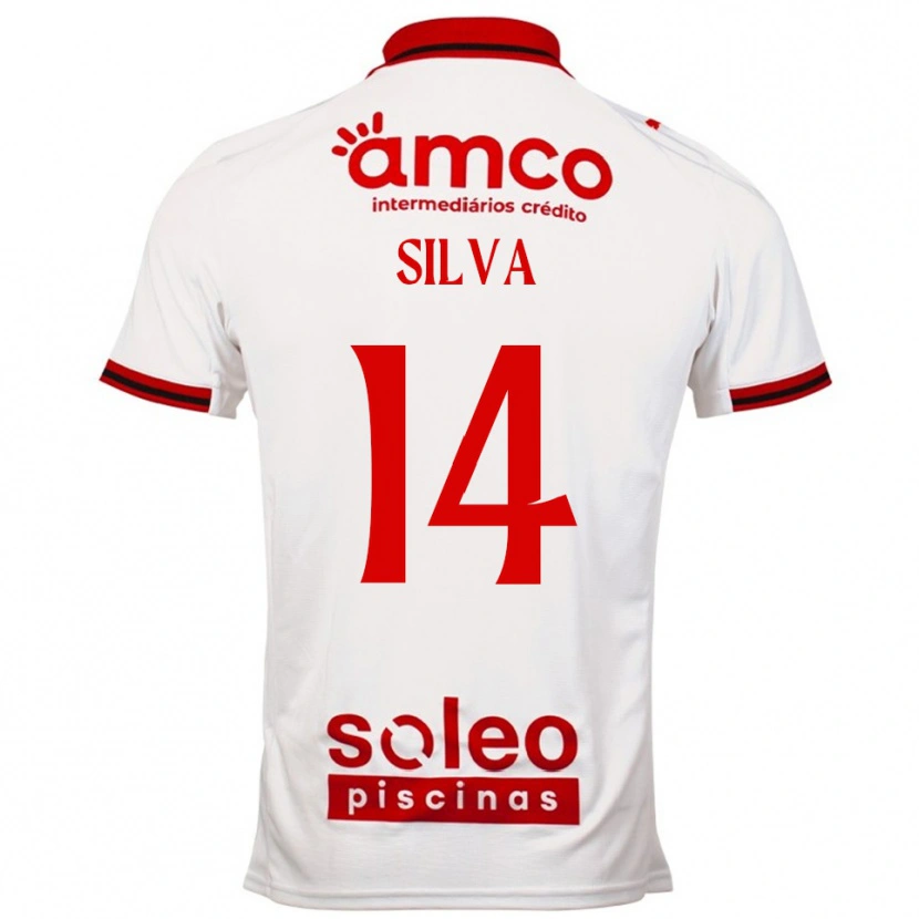 Danxen Dětské Dolores Silva #14 Bílá Červená Daleko Hráčské Dresy 2025/26 Dres