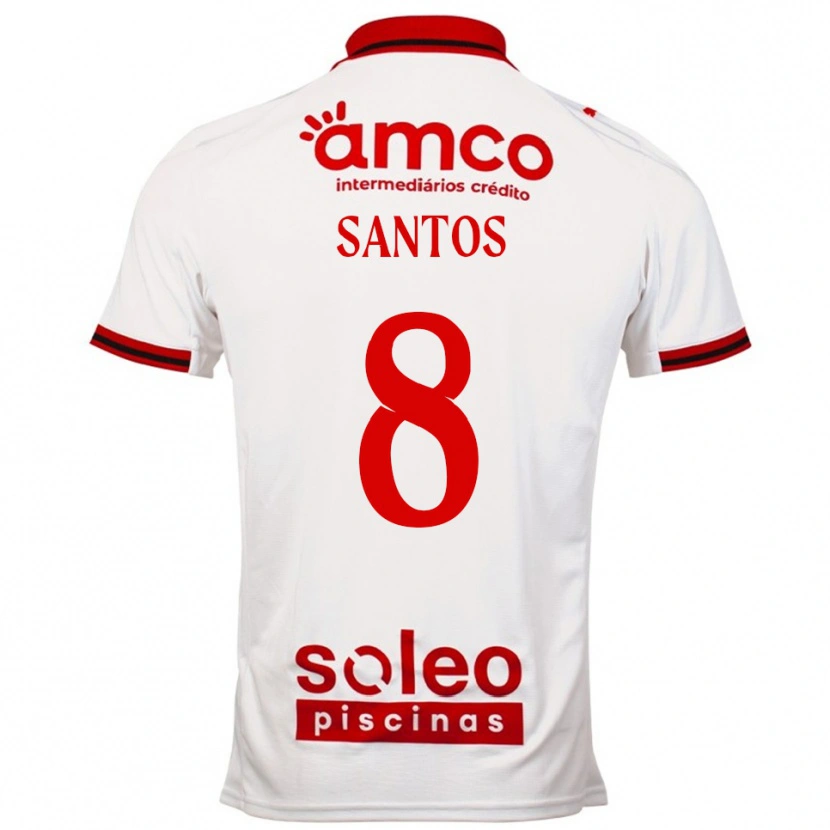 Danxen Dětské Vicente Santos #8 Bílá Červená Daleko Hráčské Dresy 2025/26 Dres
