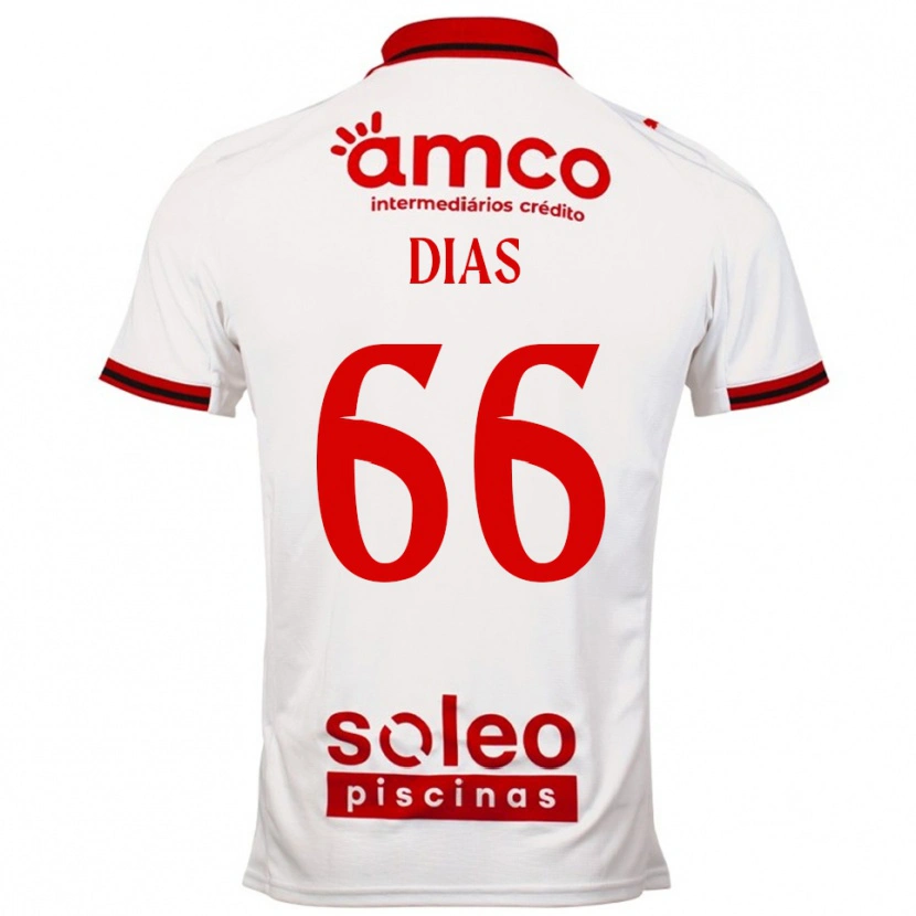 Danxen Dětské Gonçalo Dias #66 Bílá Červená Daleko Hráčské Dresy 2025/26 Dres