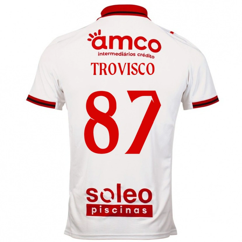 Danxen Dětské João Trovisco #87 Bílá Červená Daleko Hráčské Dresy 2025/26 Dres