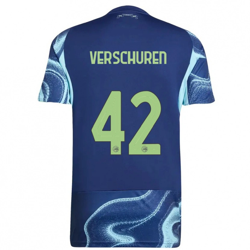 Danxen Dětské Nick Verschuren #42 Tmavě Modrá Nebesky Modrá Daleko Hráčské Dresy 2025/26 Dres
