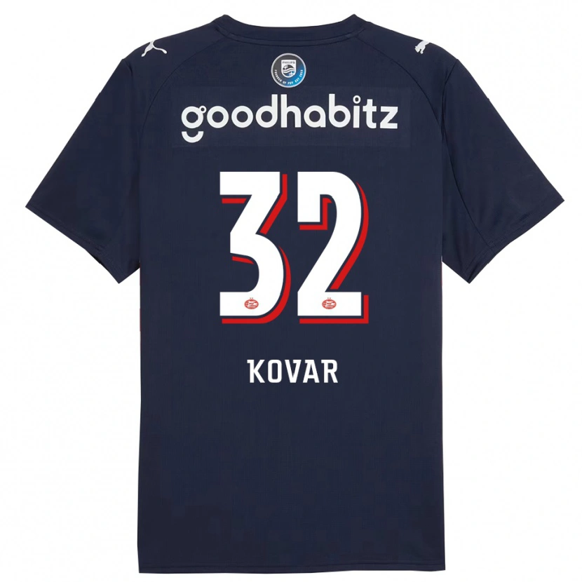 Danxen Dětské Matej Kovar #32 Tmavě Modrá Bílá Daleko Hráčské Dresy 2025/26 Dres
