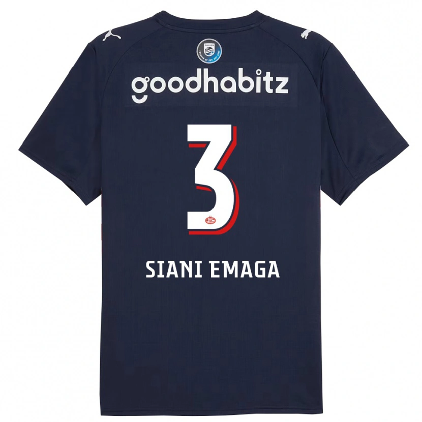 Danxen Dětské Ezechiel Siani Emaga #3 Tmavě Modrá Bílá Daleko Hráčské Dresy 2025/26 Dres