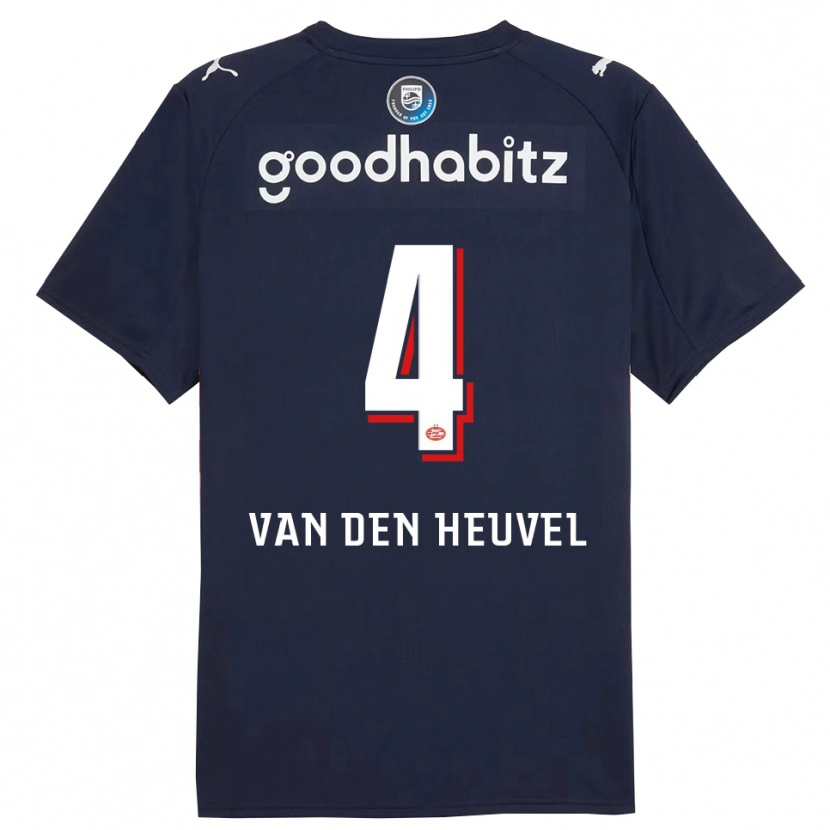 Danxen Dětské Tim Van Den Heuvel #4 Tmavě Modrá Bílá Daleko Hráčské Dresy 2025/26 Dres