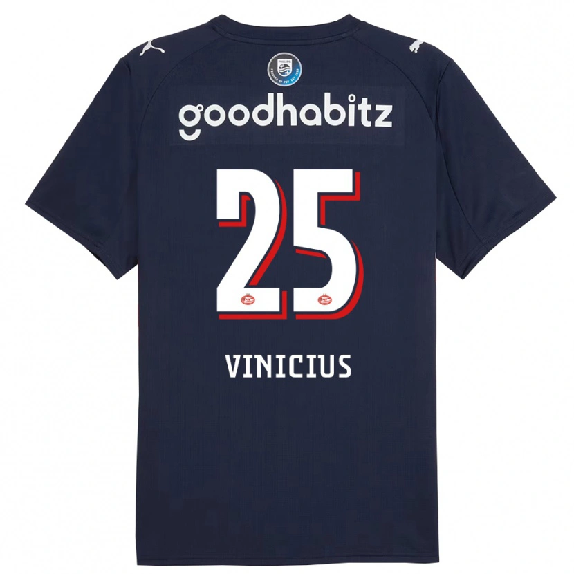 Danxen Dětské Carlos Vinicius #25 Tmavě Modrá Bílá Daleko Hráčské Dresy 2025/26 Dres