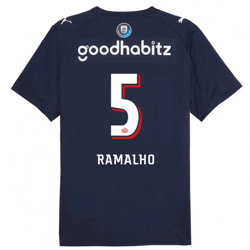 Danxen Dětské Andre Ramalho #5 Tmavě Modrá Bílá Daleko Hráčské Dresy 2025/26 Dres