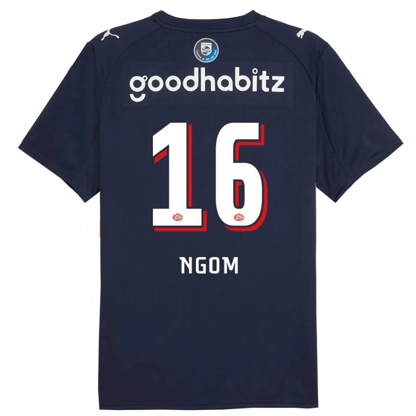 Danxen Dětské Khadim Ngom #16 Tmavě Modrá Bílá Daleko Hráčské Dresy 2025/26 Dres