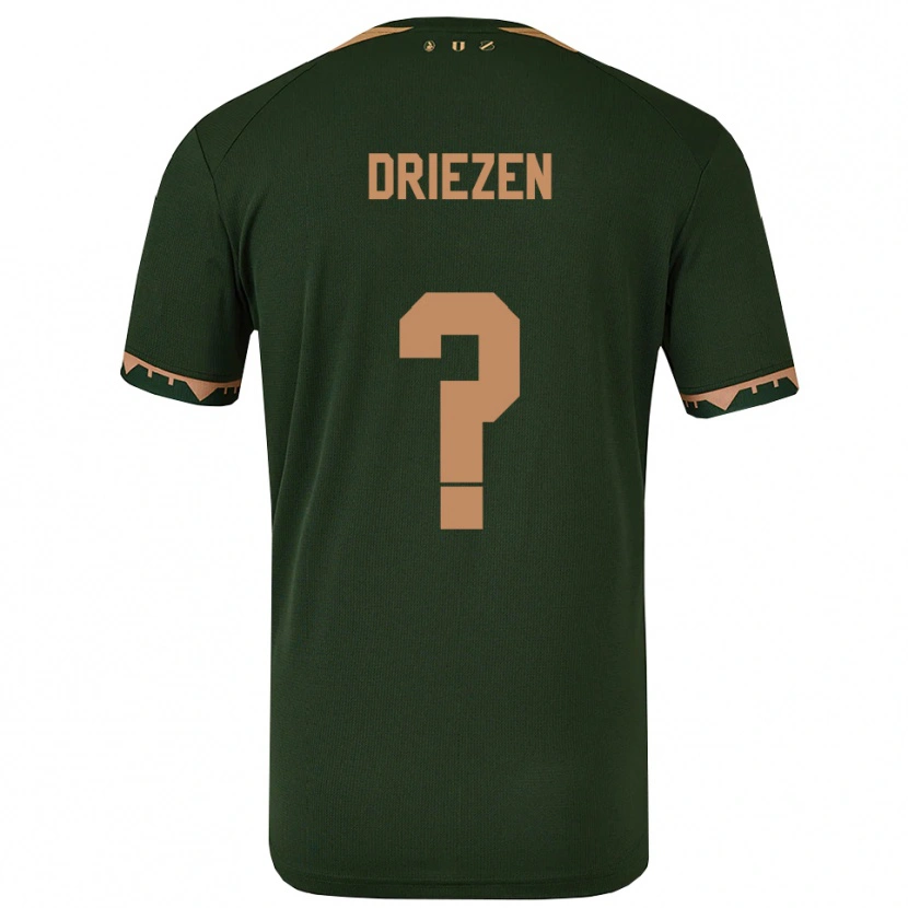 Danxen Dětské Michel Driezen #0 Zelená Zlatá Daleko Hráčské Dresy 2025/26 Dres