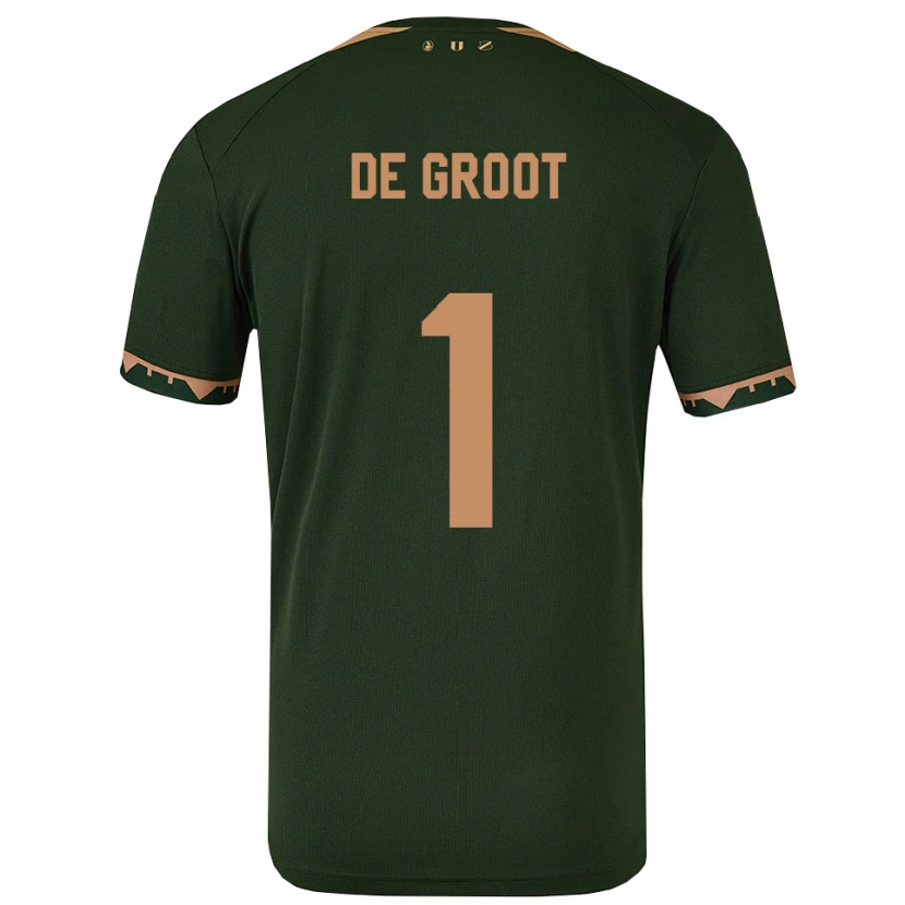 Danxen Dětské Jasmijn De Groot #1 Zelená Zlatá Daleko Hráčské Dresy 2025/26 Dres