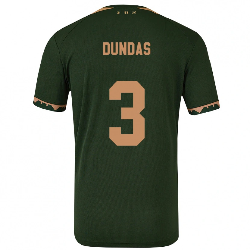 Danxen Dětské Noa Dundas #3 Zelená Zlatá Daleko Hráčské Dresy 2025/26 Dres