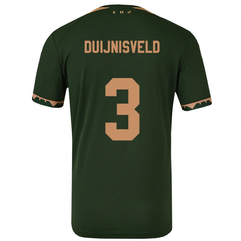 Danxen Dětské Owen Duijnisveld #3 Zelená Zlatá Daleko Hráčské Dresy 2025/26 Dres