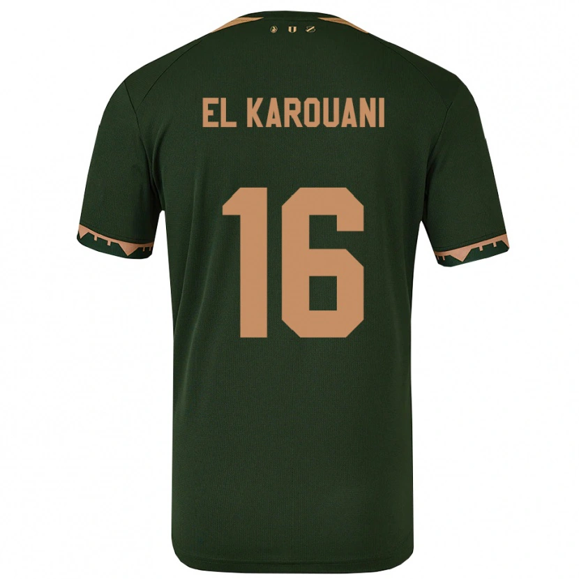 Danxen Dětské Souffian El Karouani #16 Zelená Zlatá Daleko Hráčské Dresy 2025/26 Dres