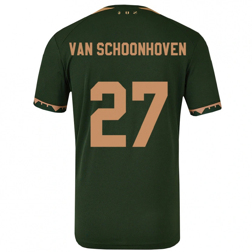 Danxen Dětské Nurija Van Schoonhoven #27 Zelená Zlatá Daleko Hráčské Dresy 2025/26 Dres