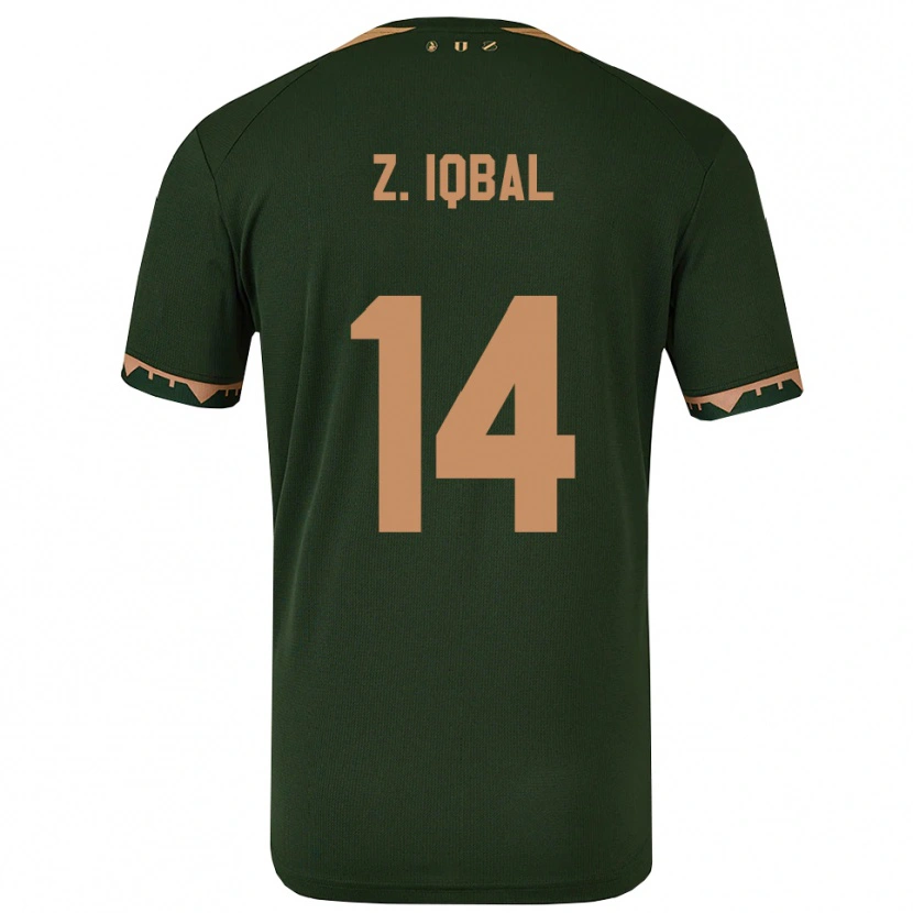 Danxen Dětské Zidane Iqbal #14 Zelená Zlatá Daleko Hráčské Dresy 2025/26 Dres