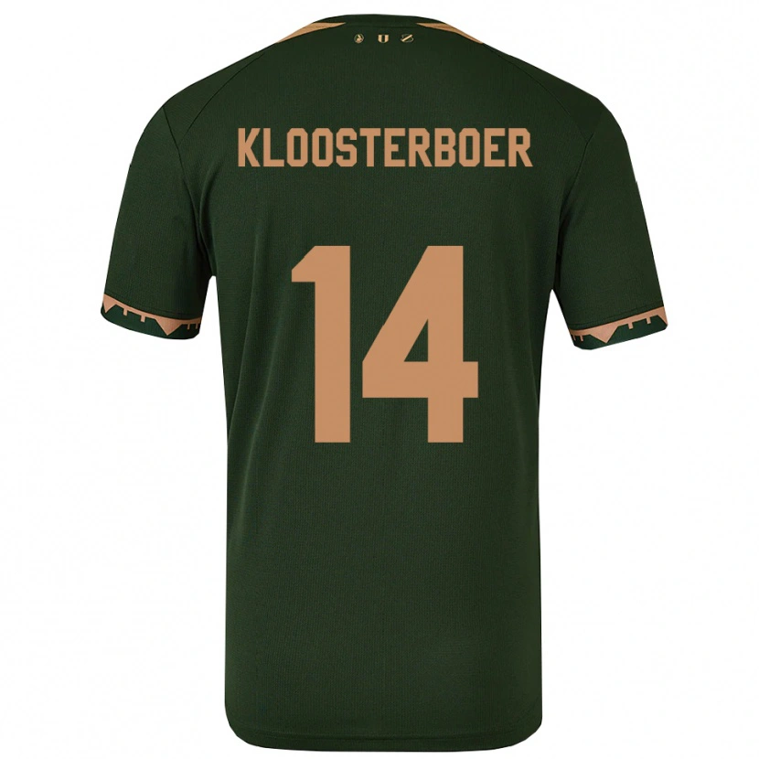 Danxen Dětské Per Kloosterboer #14 Zelená Zlatá Daleko Hráčské Dresy 2025/26 Dres