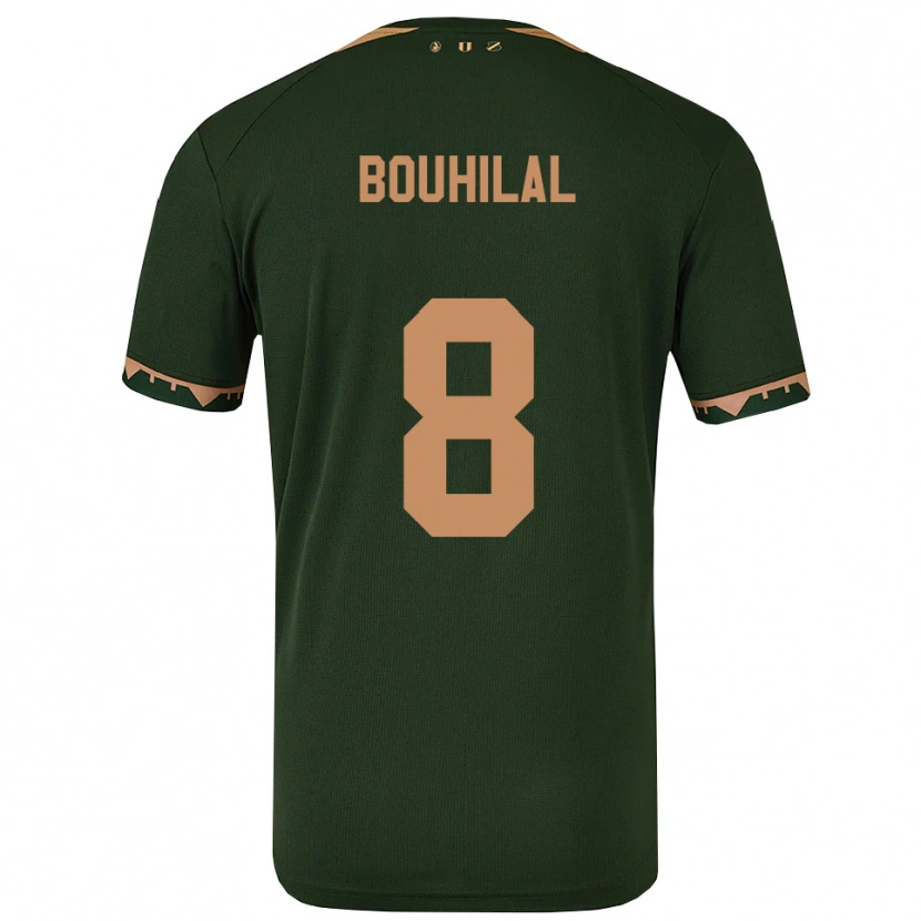 Danxen Dětské Mohammed Bouhilal #8 Zelená Zlatá Daleko Hráčské Dresy 2025/26 Dres