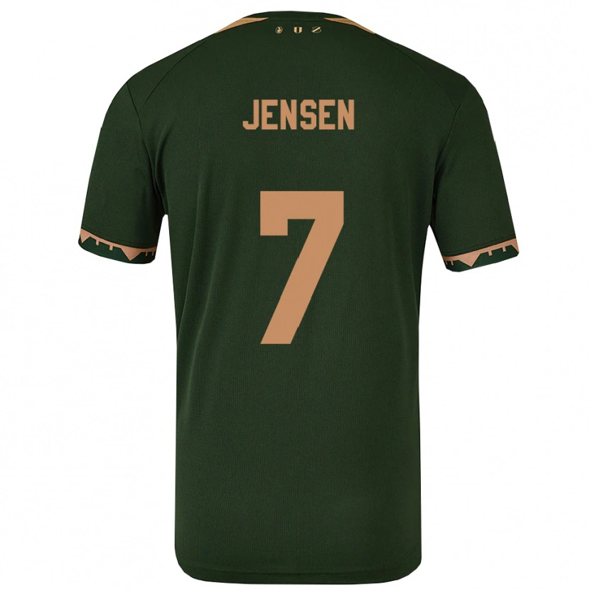 Danxen Dětské Victor Jensen #7 Zelená Zlatá Daleko Hráčské Dresy 2025/26 Dres