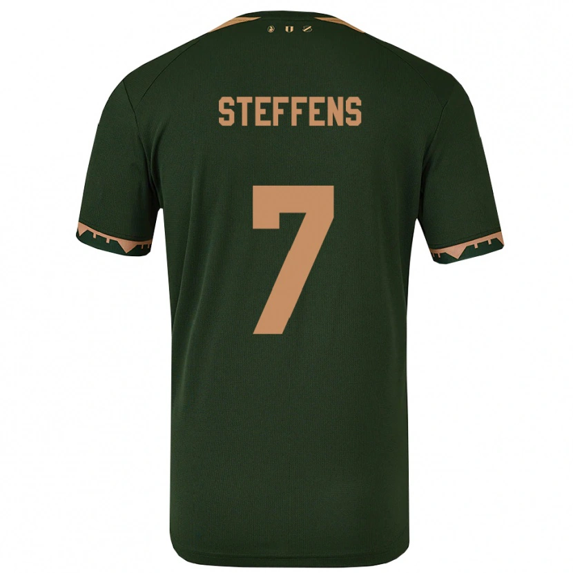 Danxen Dětské Servahterio Steffens #7 Zelená Zlatá Daleko Hráčské Dresy 2025/26 Dres
