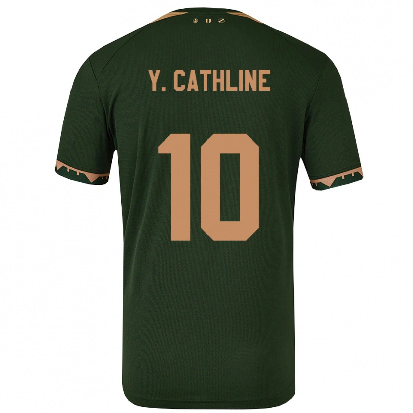 Danxen Dětské Yoann Cathline #10 Zelená Zlatá Daleko Hráčské Dresy 2025/26 Dres
