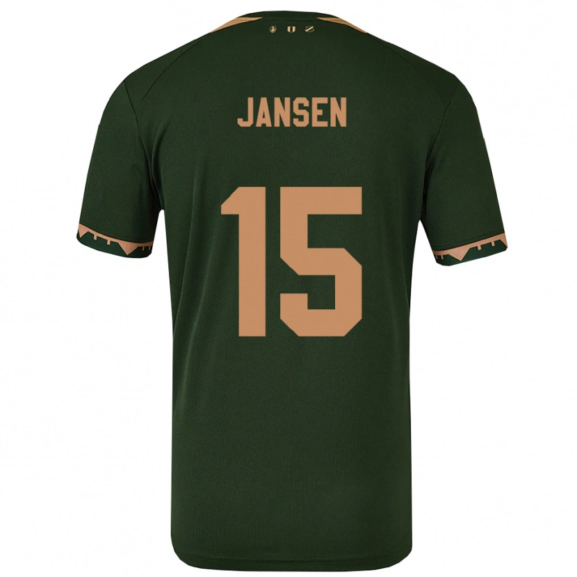 Danxen Dětské Scott Jansen #15 Zelená Zlatá Daleko Hráčské Dresy 2025/26 Dres