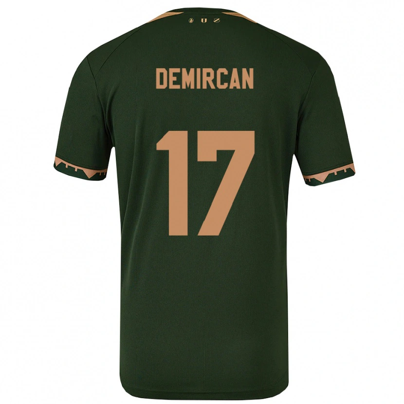Danxen Dětské Emirhan Demircan #17 Zelená Zlatá Daleko Hráčské Dresy 2025/26 Dres