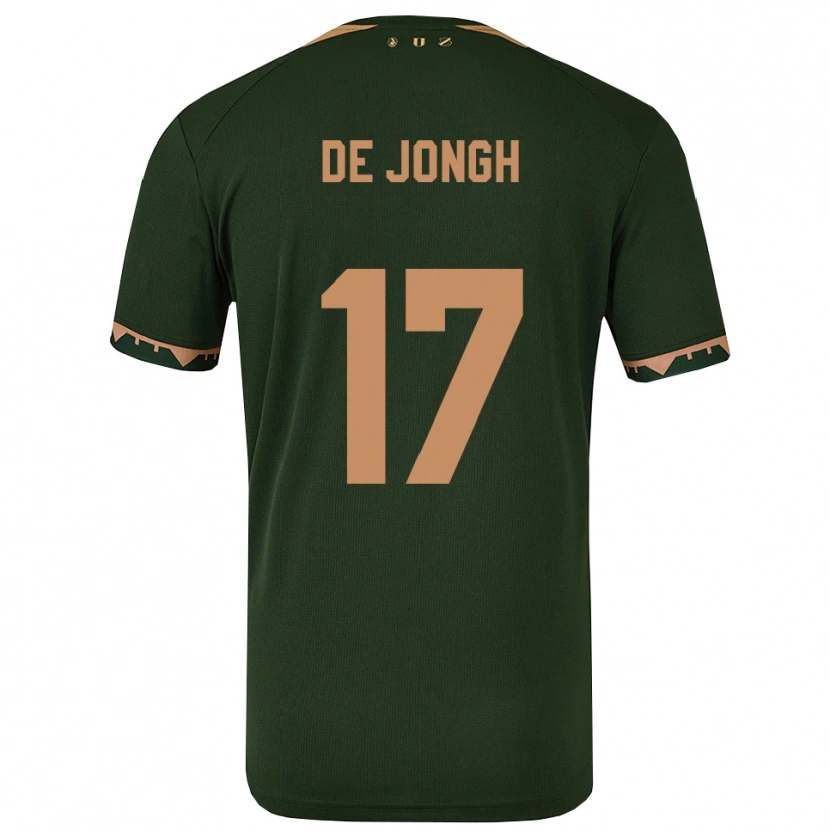 Danxen Dětské Bryan De Jongh #17 Zelená Zlatá Daleko Hráčské Dresy 2025/26 Dres