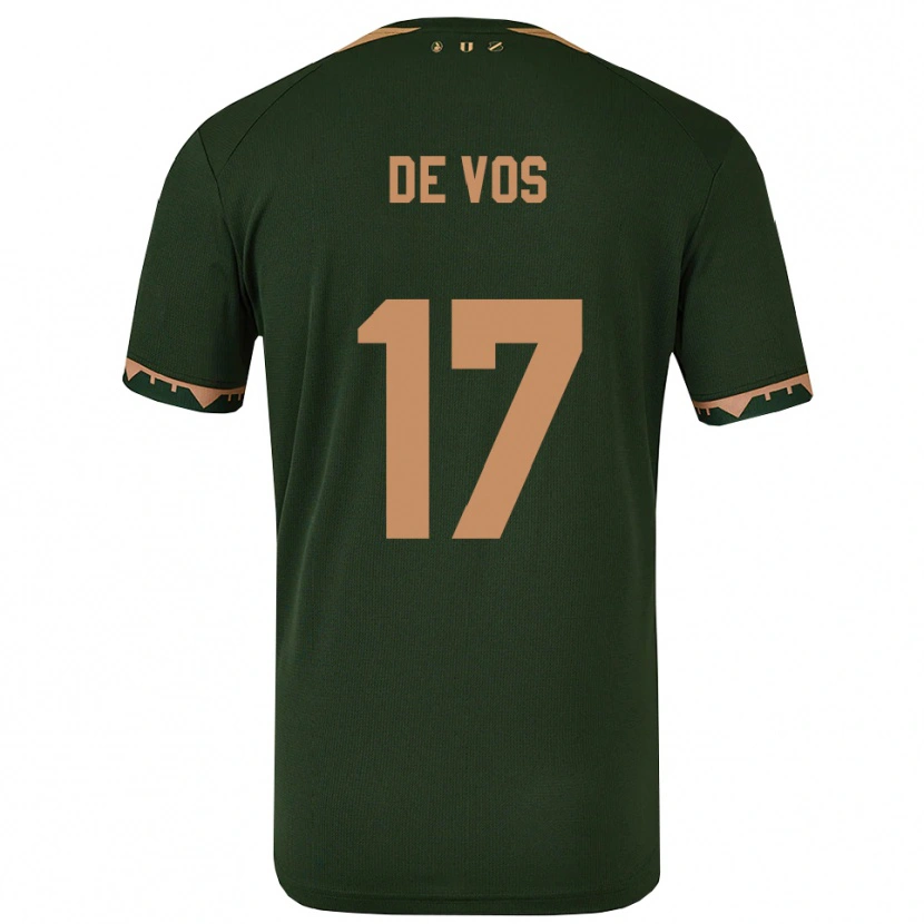 Danxen Dětské Nick De Vos #17 Zelená Zlatá Daleko Hráčské Dresy 2025/26 Dres