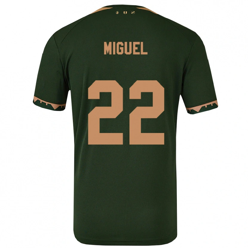 Danxen Dětské Miguel Rodríguez #22 Zelená Zlatá Daleko Hráčské Dresy 2025/26 Dres