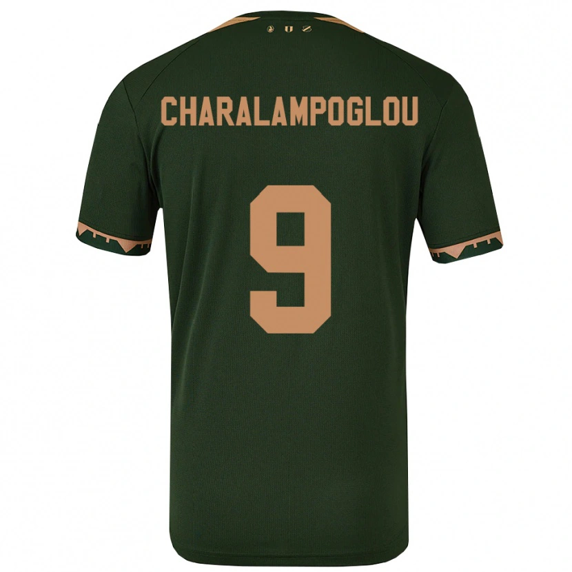 Danxen Dětské Georgios Charalampoglou #9 Zelená Zlatá Daleko Hráčské Dresy 2025/26 Dres