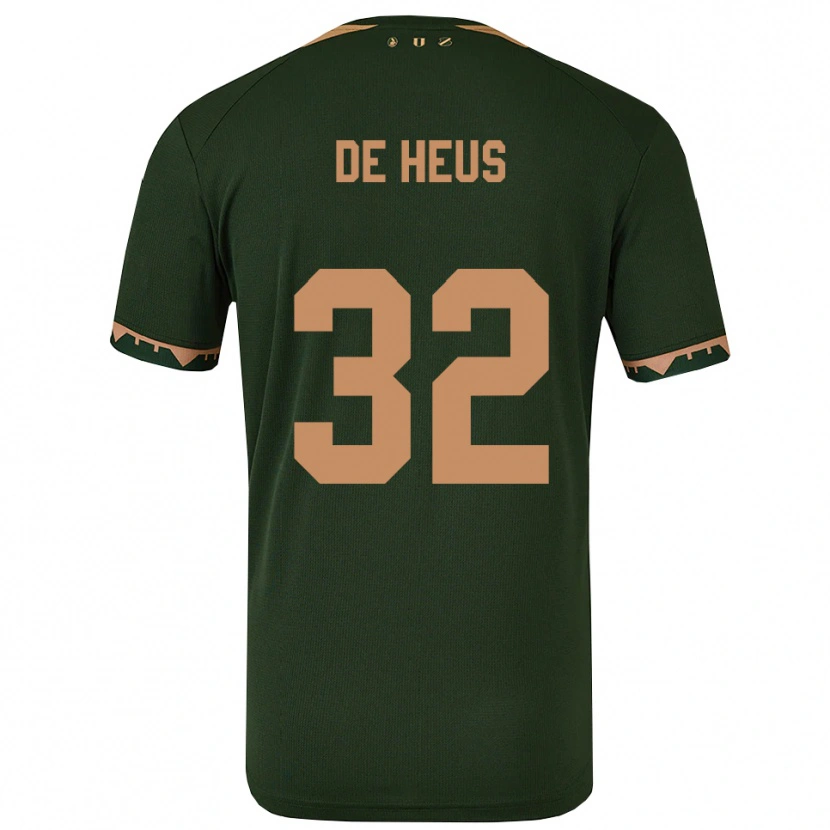 Danxen Dětské Loïs De Heus #32 Zelená Zlatá Daleko Hráčské Dresy 2025/26 Dres