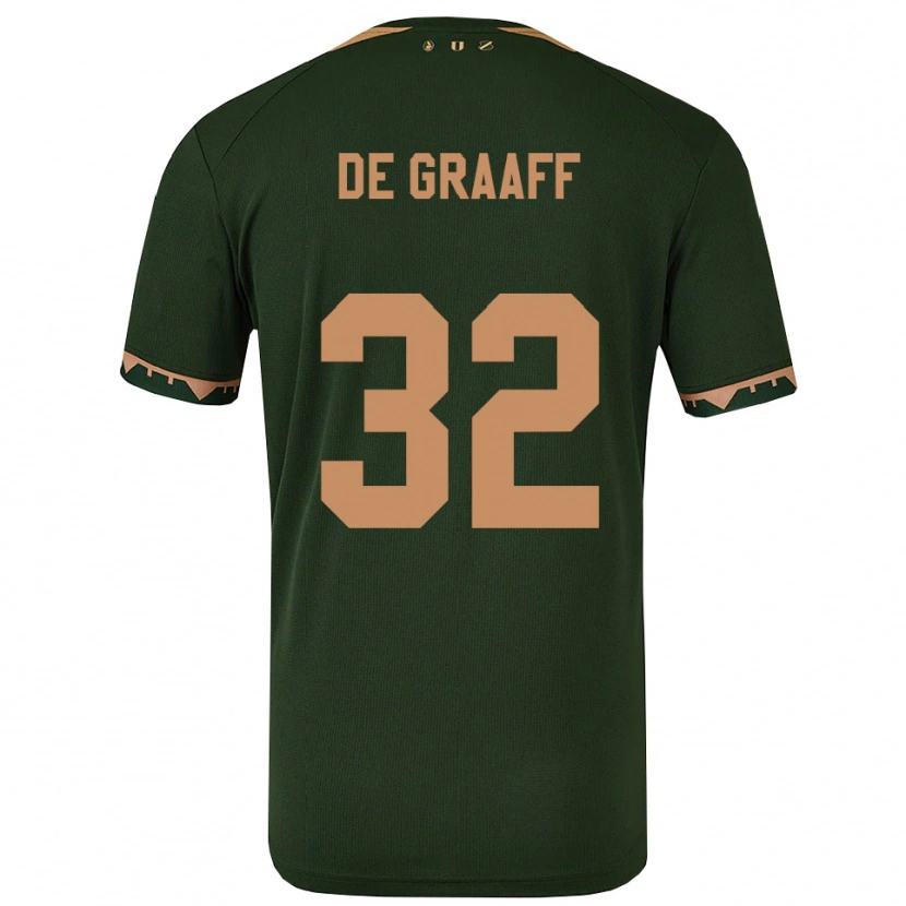 Danxen Dětské Tom De Graaff #32 Zelená Zlatá Daleko Hráčské Dresy 2025/26 Dres