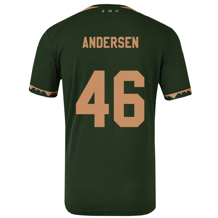 Danxen Dětské Silas Andersen #46 Zelená Zlatá Daleko Hráčské Dresy 2025/26 Dres