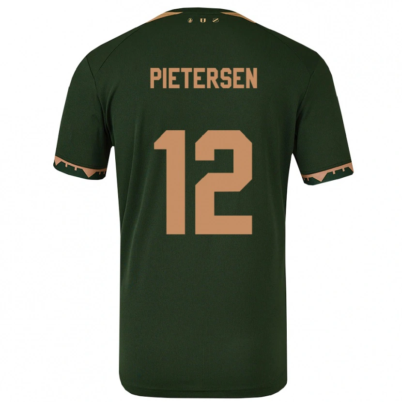 Danxen Dětské Stan Pietersen #12 Zelená Zlatá Daleko Hráčské Dresy 2025/26 Dres