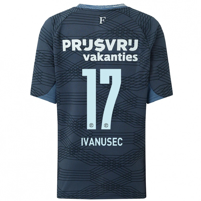 Danxen Dětské Luka Ivanusec #17 Černá Šedá Daleko Hráčské Dresy 2025/26 Dres