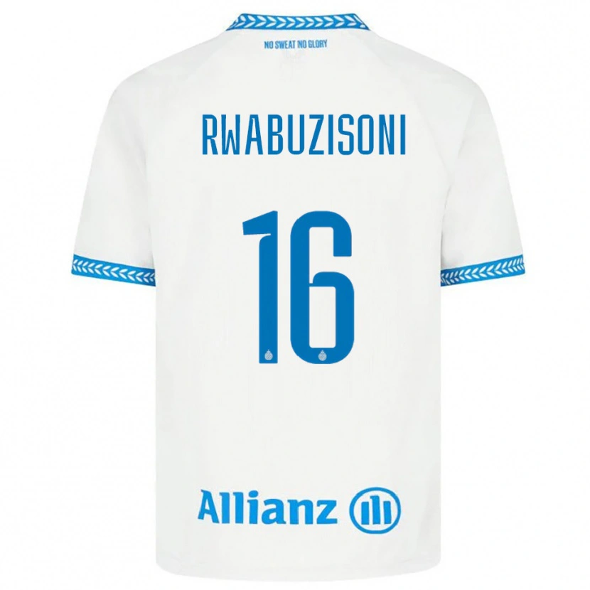 Danxen Dětské Noah Rwabuzisoni #16 Modrá Bílá Daleko Hráčské Dresy 2025/26 Dres