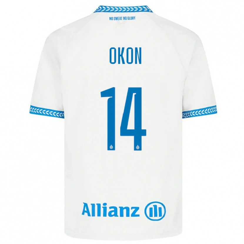 Danxen Dětské Gianluca Okon #14 Modrá Bílá Daleko Hráčské Dresy 2025/26 Dres